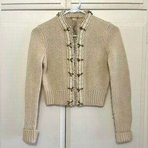 Lucky Brand Wool Cardigan Beaded